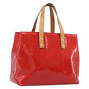 LOUIS VUITTON Monogram Vernis Reade PM Hand Bag Red Rouge M91088 LV Auth bs37470-1