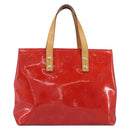 LOUIS VUITTON Monogram Vernis Reade PM Hand Bag Red Rouge M91088 LV Auth bs37470-13