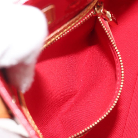 LOUIS VUITTON Monogram Vernis Reade PM Hand Bag Red Rouge M91088 LV Auth bs37470