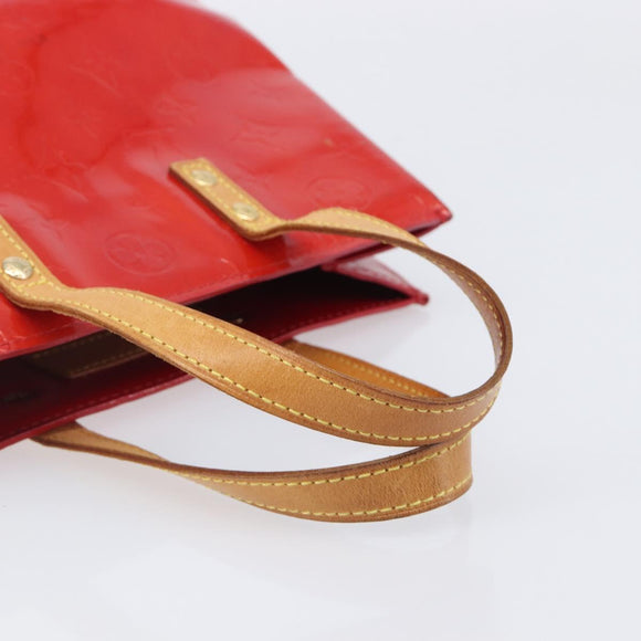 LOUIS VUITTON Monogram Vernis Reade PM Hand Bag Red Rouge M91088 LV Auth bs37470