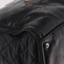 CHANEL Matelasse Chain Shoulder Bag Patent Leather Black Silver CC Auth bs37473-9
