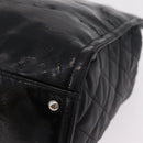 CHANEL Matelasse Chain Shoulder Bag Patent Leather Black Silver CC Auth bs37473-15