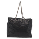 CHANEL Matelasse Chain Shoulder Bag Patent Leather Black Silver CC Auth bs37473-3