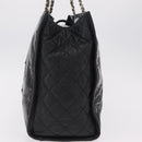 CHANEL Matelasse Chain Shoulder Bag Patent Leather Black Silver CC Auth bs37473-4