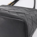 CHANEL Standard Tote Bag Caviar Skin Black Gold CC Auth bs37474-15