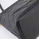 CHANEL Standard Tote Bag Caviar Skin Black Gold CC Auth bs37474-16