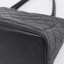 CHANEL Standard Tote Bag Caviar Skin Black Gold CC Auth bs37474-17