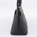 CHANEL Standard Tote Bag Caviar Skin Black Gold CC Auth bs37474-3