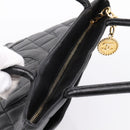 CHANEL Standard Tote Bag Caviar Skin Black Gold CC Auth bs37474-6