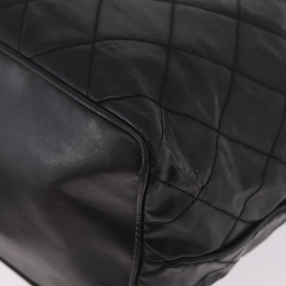 CHANEL Matelasse Chain Shoulder Bag Patent Leather Black Gold CC Auth bs37475