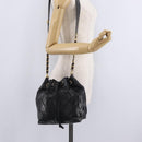 CHANEL Matelasse Chain Shoulder Bag Patent Leather Black Gold CC Auth bs37475-26