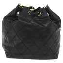 CHANEL Matelasse Chain Shoulder Bag Patent Leather Black Gold CC Auth bs37475-3