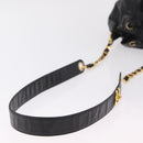 CHANEL Matelasse Chain Shoulder Bag Patent Leather Black Gold CC Auth bs37475-8
