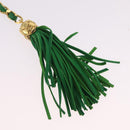 CHANEL Matelasse Chain Shoulder Bag Lamb Skin Green Gold CC Auth bs37476-15