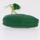 CHANEL Matelasse Chain Shoulder Bag Lamb Skin Green Gold CC Auth bs37476-5