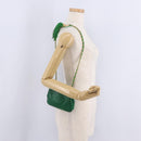 CHANEL Matelasse Chain Shoulder Bag Lamb Skin Green Gold CC Auth bs37476-26