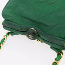 CHANEL Matelasse Chain Shoulder Bag Lamb Skin Green Gold CC Auth bs37476-7