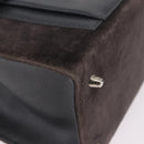 FENDI Hand Bag Velor 2way Navy Silver Auth bs37478-17