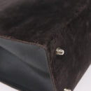 FENDI Hand Bag Velor 2way Navy Silver Auth bs37478-19