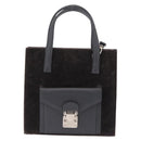 FENDI Hand Bag Velor 2way Navy Silver Auth bs37478-13