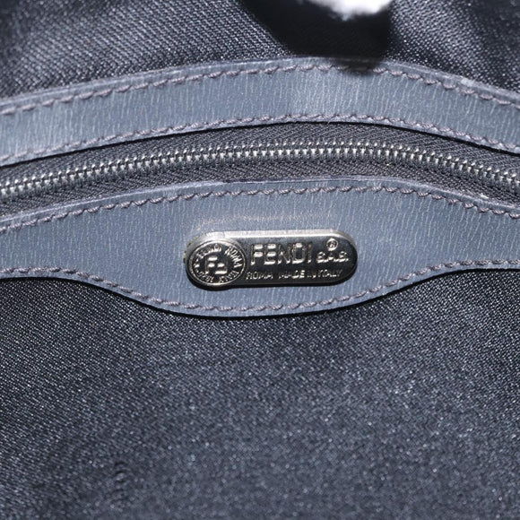 FENDI Hand Bag Velor 2way Navy Silver Auth bs37478