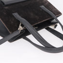 FENDI Hand Bag Velor 2way Navy Silver Auth bs37478-14