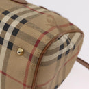 Burberrys Nova Check Hand Bag PVC 2way Beige Gold Auth bs37479-14