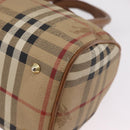 Burberrys Nova Check Hand Bag PVC 2way Beige Gold Auth bs37479-16