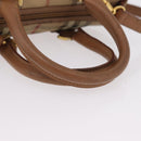 Burberrys Nova Check Hand Bag PVC 2way Beige Gold Auth bs37479-7