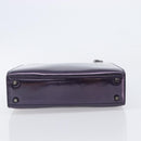 Christian Dior Hand Bag Patent Leather Purple Silver Auth bs37482-5