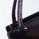 Christian Dior Hand Bag Patent Leather Purple Silver Auth bs37482-21