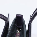 Christian Dior Hand Bag Patent Leather Purple Silver Auth bs37482-22