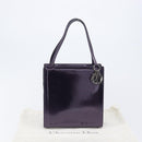 Christian Dior Hand Bag Patent Leather Purple Silver Auth bs37482-12
