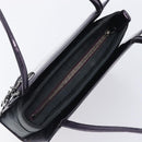 Christian Dior Hand Bag Patent Leather Purple Silver Auth bs37482-6