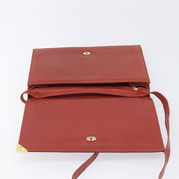 Salvatore Ferragamo Shoulder Bag Leather Brown Gold Auth bs37484