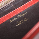 Salvatore Ferragamo Shoulder Bag Leather Brown Gold Auth bs37484-12
