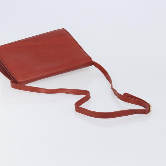 Salvatore Ferragamo Shoulder Bag Leather Brown Gold Auth bs37484