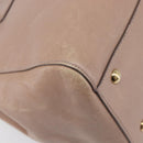Salvatore Ferragamo Gancini Hand Bag Leather Beige Gold Auth bs37485-18
