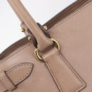 Salvatore Ferragamo Gancini Hand Bag Leather Beige Gold Auth bs37485-19