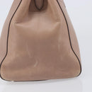 Salvatore Ferragamo Gancini Hand Bag Leather Beige Gold Auth bs37485-4