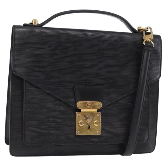 LOUIS VUITTON Epi Monceau 28 Hand Bag Black M52122 LV Auth bs37487