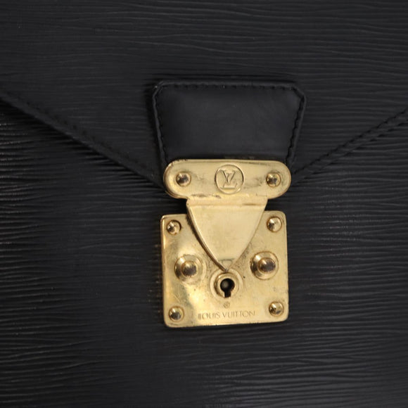 LOUIS VUITTON Epi Serviette Conseiller Business Bag Black M54422 LV Auth bs37488