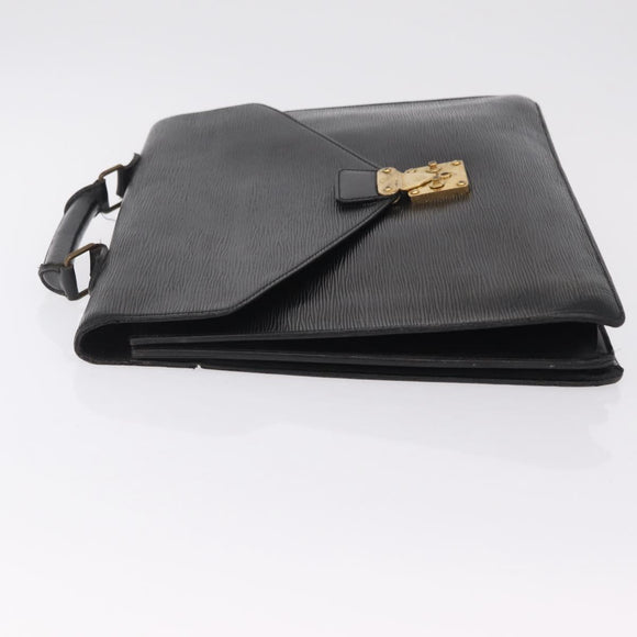 LOUIS VUITTON Epi Serviette Conseiller Business Bag Black M54422 LV Auth bs37488