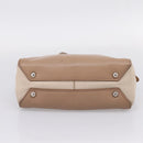 Miu Miu Hand Bag Leather Beige Silver Auth bs37489-11