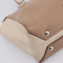 Miu Miu Hand Bag Leather Beige Silver Auth bs37489-13