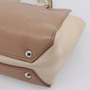 Miu Miu Hand Bag Leather Beige Silver Auth bs37489-14