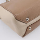 Miu Miu Hand Bag Leather Beige Silver Auth bs37489-15