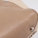 Miu Miu Hand Bag Leather Beige Silver Auth bs37489-16
