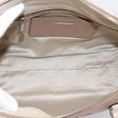 Miu Miu Hand Bag Leather Beige Silver Auth bs37489-21
