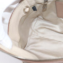 Miu Miu Hand Bag Leather Beige Silver Auth bs37489-23